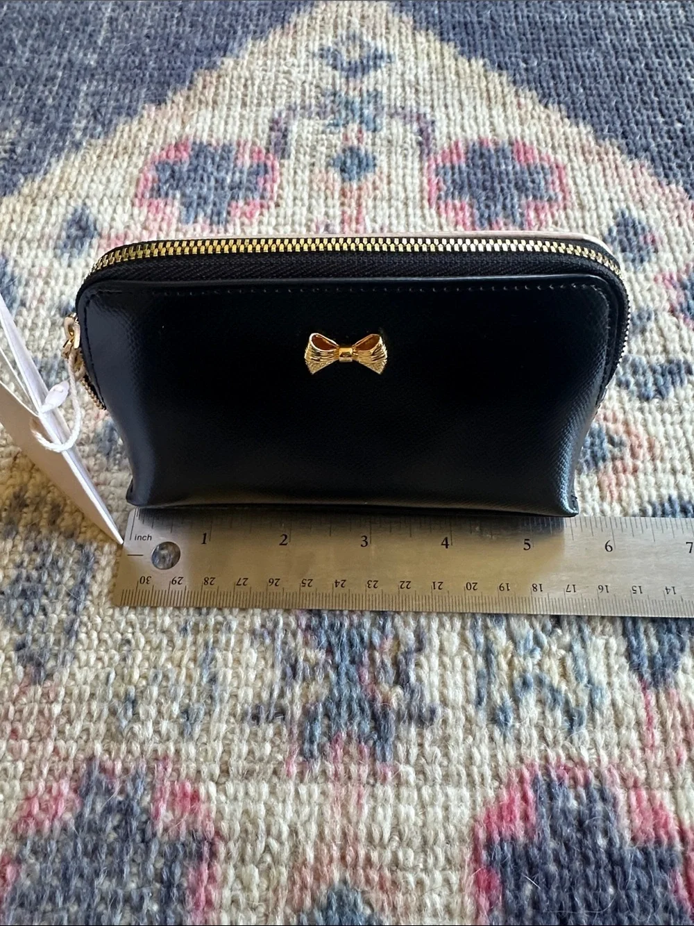Ted Baker Black Cosmetic Pouch with Gold Bow